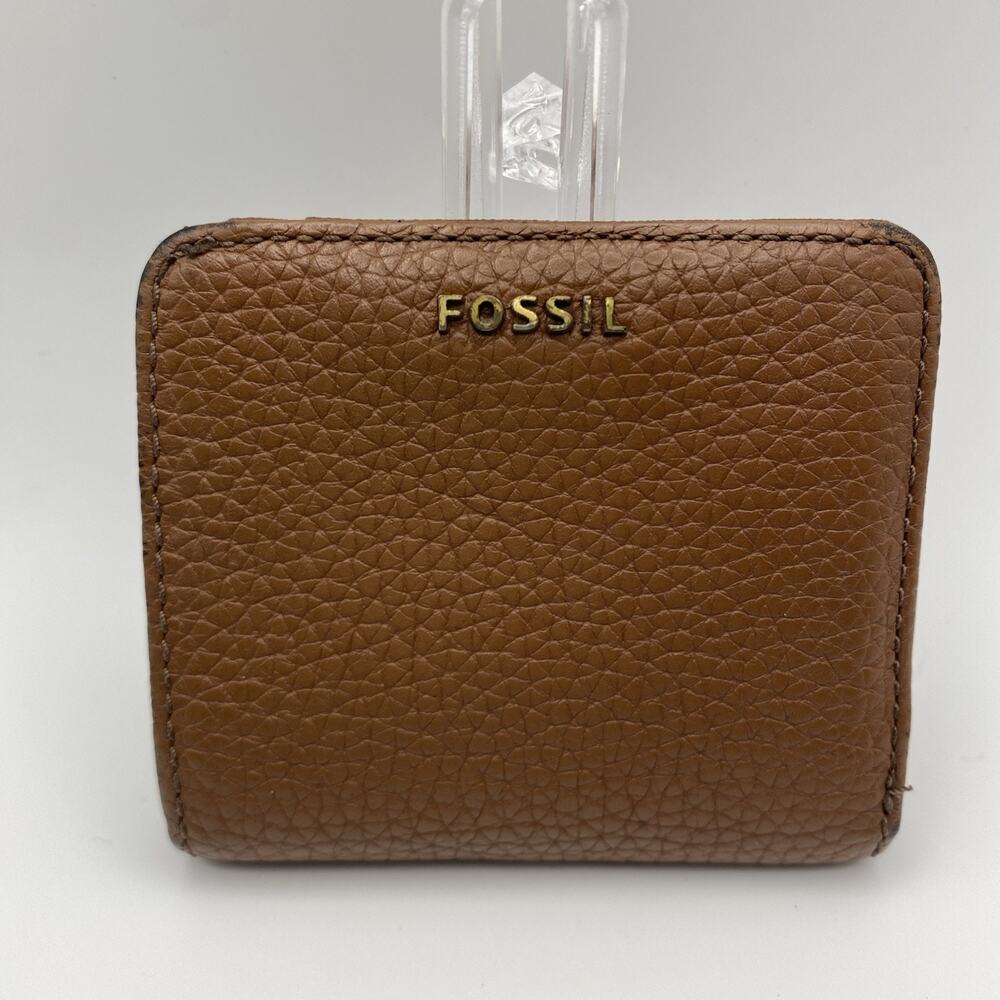 Fossil Madison Bifold Wallet Medium Brown Pebbled Leather ID & Card Holder